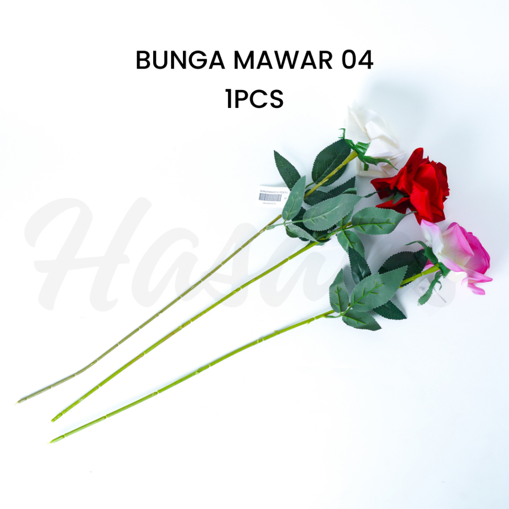 Bunga Mawar Latex Premium / Bunga Mawar Artificial / Bunga Mawar Palsu Plastik / Bunga Mawar 04 1Pcs