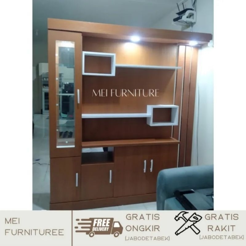 Lemari partisi ruangan dua sisi/muka minimalis modern - pembatas ruangan