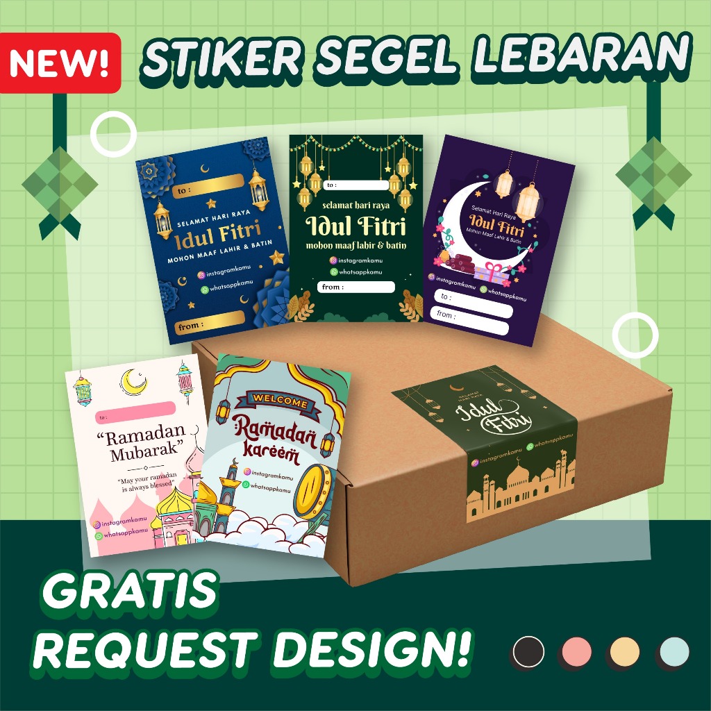 

Stiker Idul Fitri Toples Kue Kering Custom Chromo | Label Sticker Segel Box Hampers Cromo Free Design