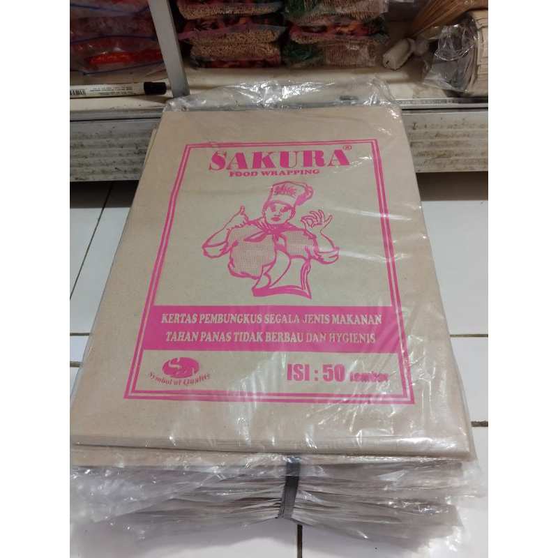 kertas nasi coklat SAKURA isi 50 lembar