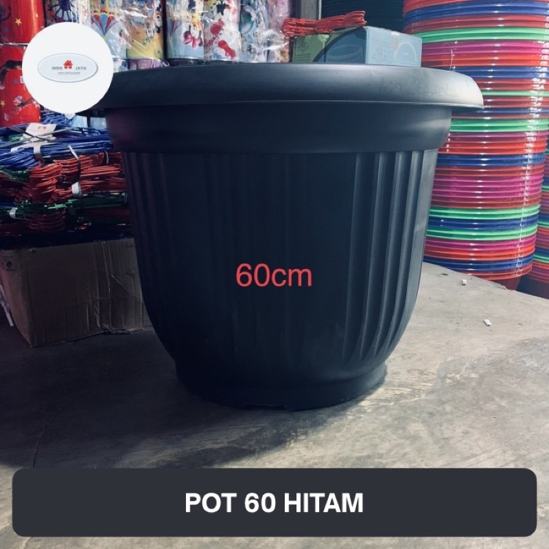 pot hitam 60 cm plastik tebal / pot jumbo / pot besar tanaman / pot bunga / pohon / kembang