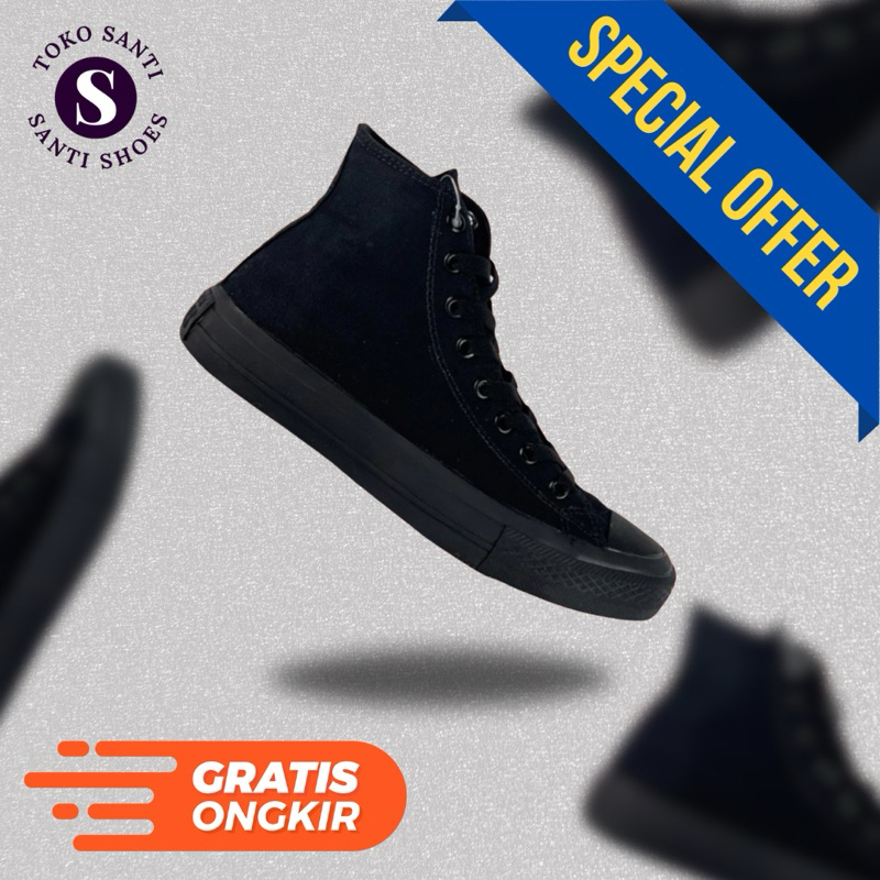 SEPATU SEKOLAH COMPASS ALL BLACK