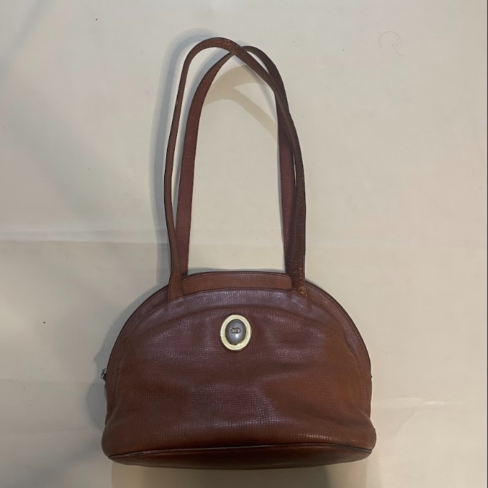 DEWASA F012 (DIOR ORI, PRELOVED) Tas Shoulder Bag Vintage Resleting Coklat Medium Dewasa Perempuan C