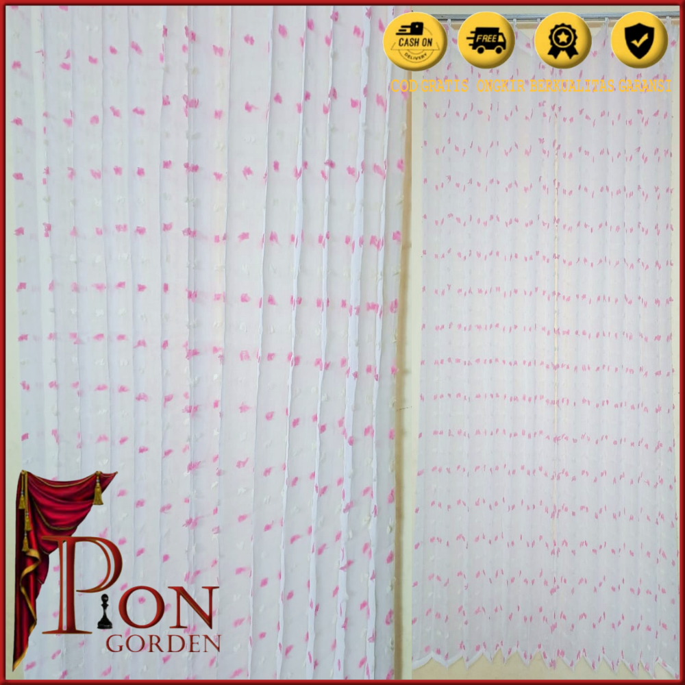 GORDEN VITRASE RUBY - Korden jendela vitrase ruby Jambul polos cantik kombinasi warna kain vitras da