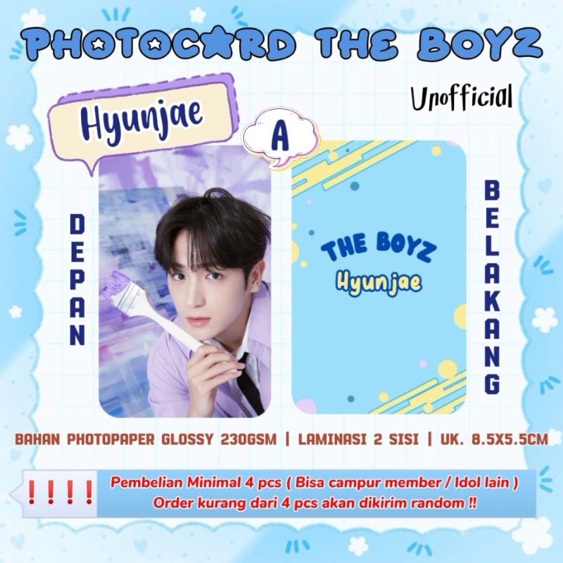 Photocard THE BOYZ - HYUNJAE / Photocard Unofficial / Photocard  HYUNJAE THE BOYZ / PC HYUNJAE / THE
