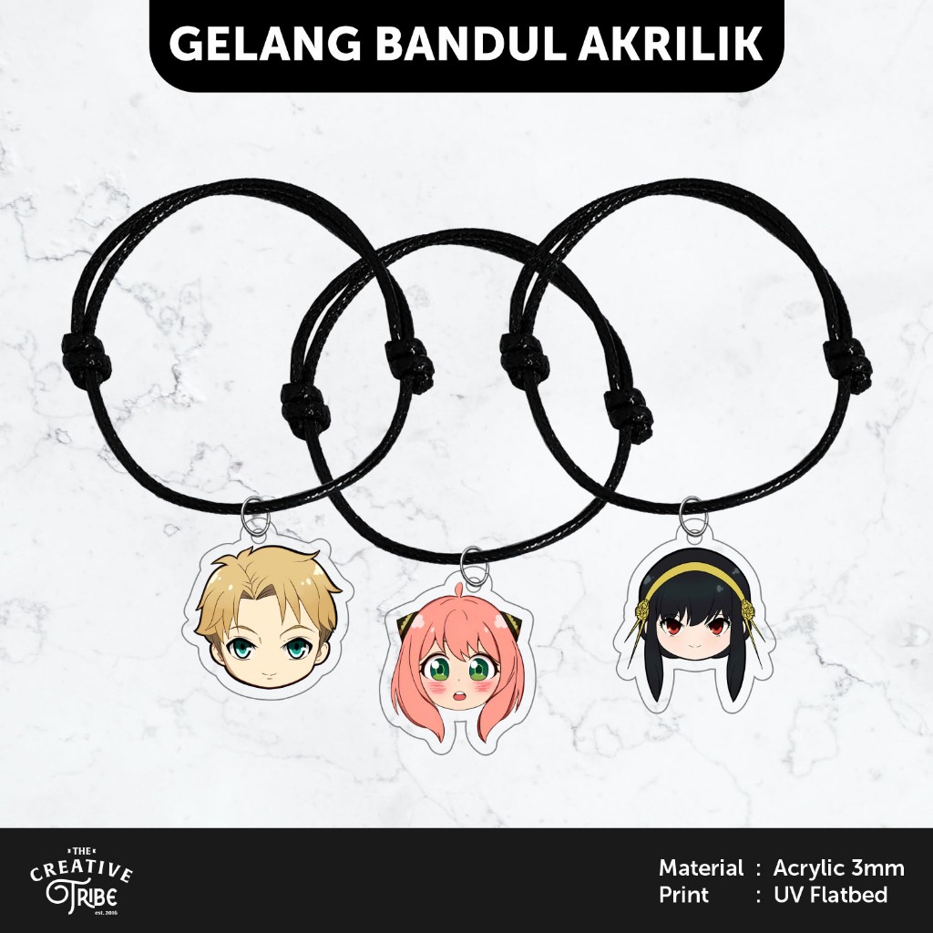 Spy X Family - Gelang Bandul Akrilik - Hiasan Aksesoris Tali Korea Anime Anya