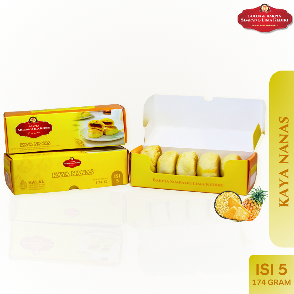 

Bakpia Simpang Lima Kediri - Box isi 5 Kaya Nanas