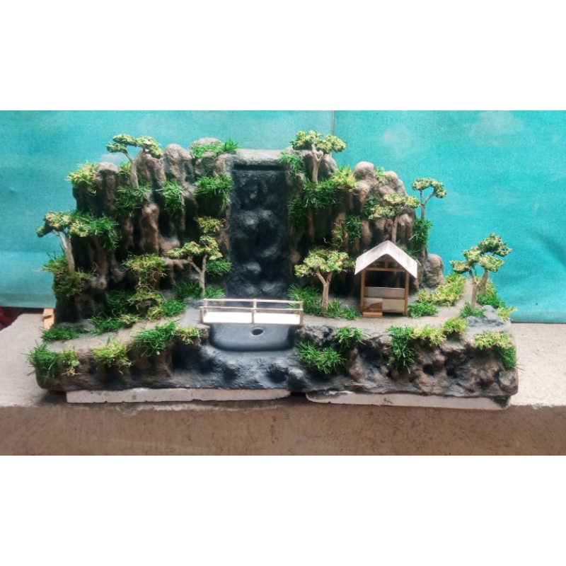 Hardscape air terjun pasir/tebing air terjun aquarium