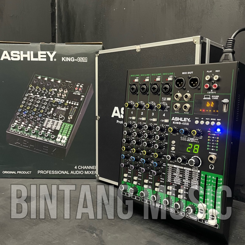 mixer audio 4 channel ashley king 4sm original mixer ashley king 4 sm free koper garansi 1 tahun