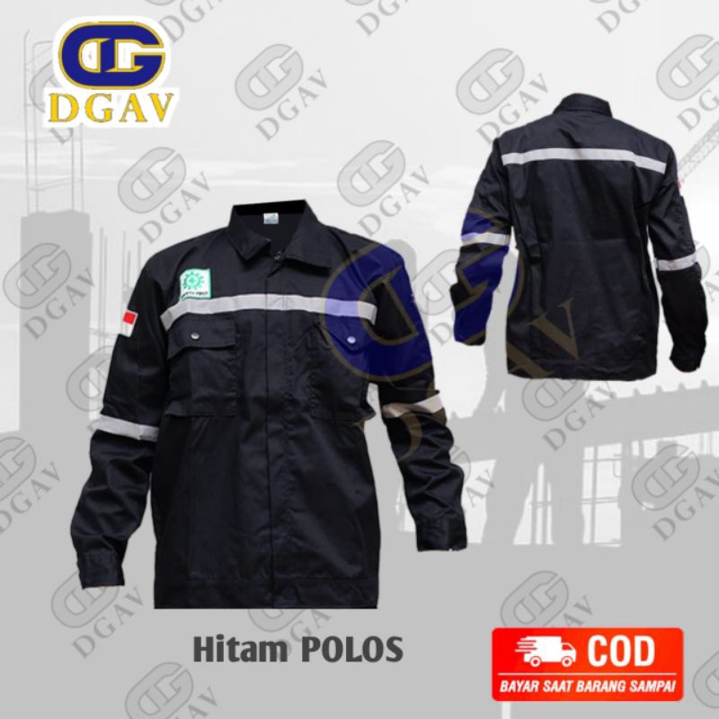 Wearpack safety atasan,baju safety,seragam kerja hitam polos.