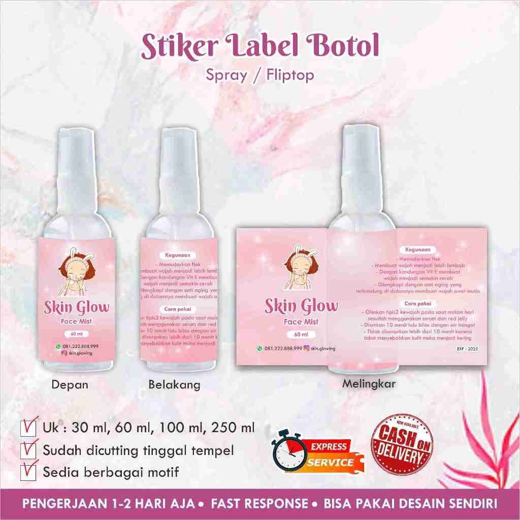 

[72 pcs] Stiker Cromo Skincare Botol Fliptop & Spray / Kosmetik / Kemasan Produk