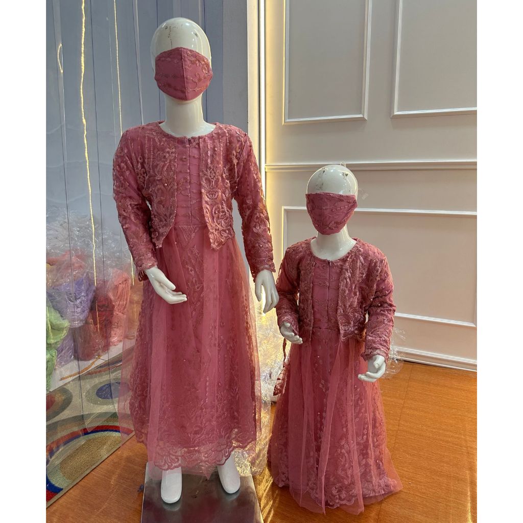 RED LOVE /GAMIS PESTA ANAK ANAK / GAMIS BRUKAT ANAK ANAK / GAMIS ANAK ANAK TERBARU-DUSTY PINK