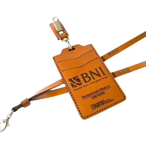 

ID Card Holder Kulit Custom - Name Tag ID Card Kulit Asli Custom - Lanyard Kulit