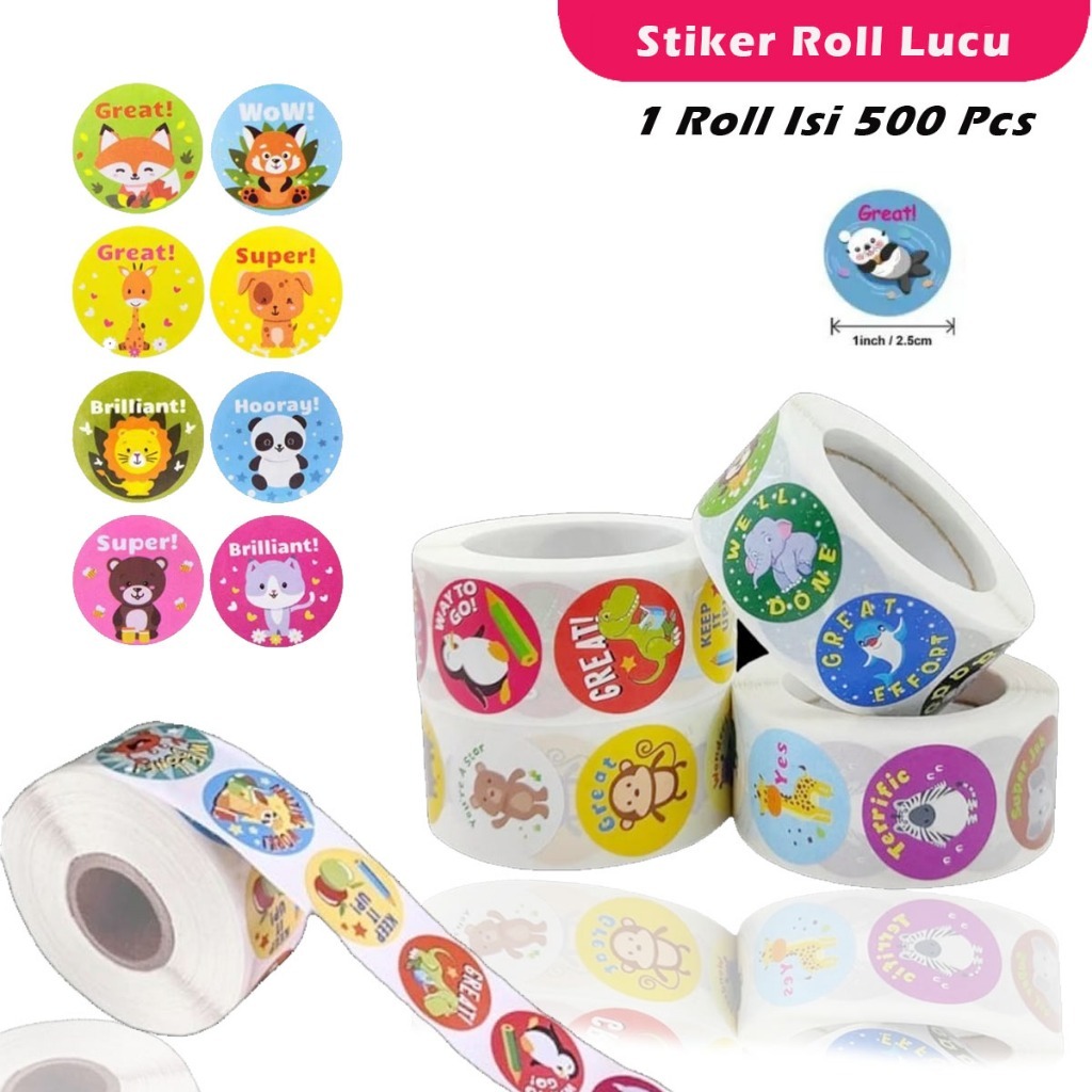 

IDEKU Stiker Motivasi Stiker Reward Sticker Lucu Stiker - Stiker Kertas Lucu Stiker Tempel Isi 500 Pcs