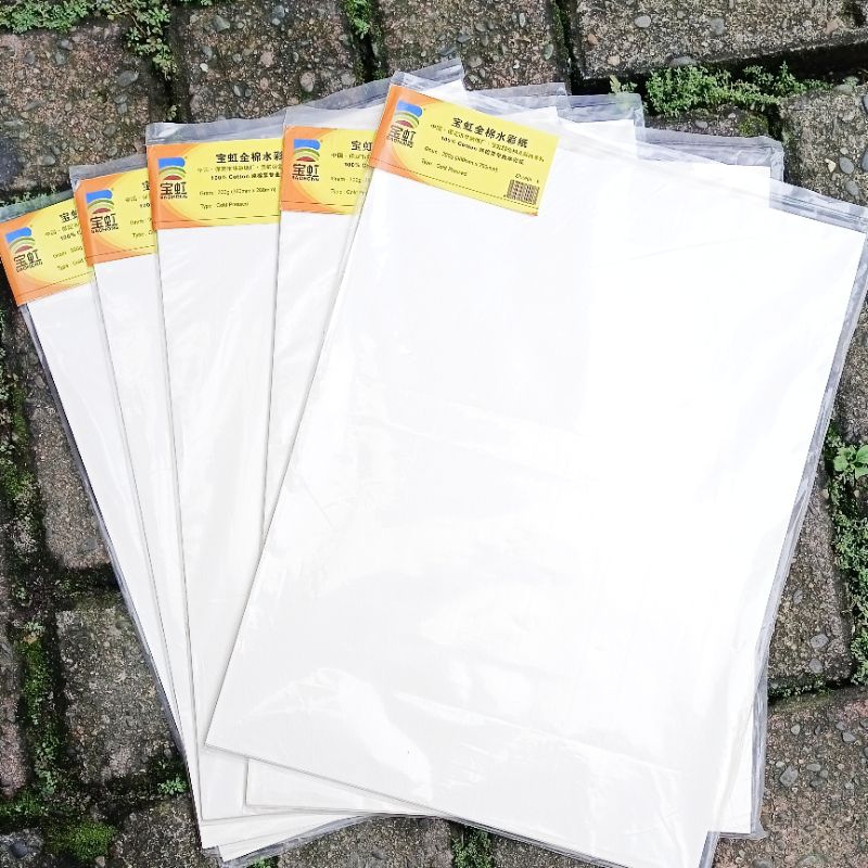 

Premium Watercolor Paper Baohong 300gsm 4 Sheet 380mm x 280mm