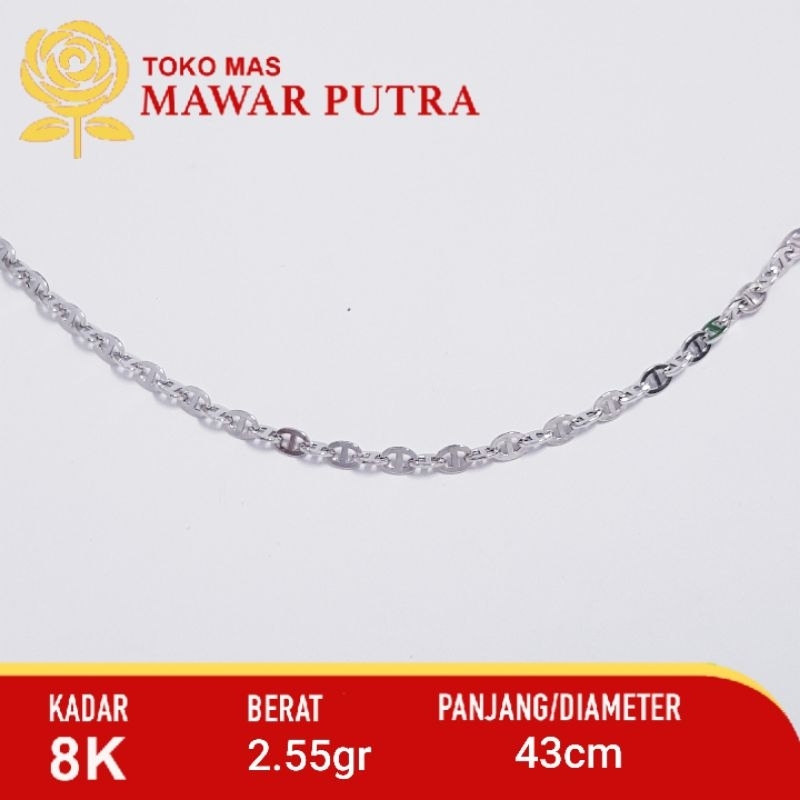 Kalung emas putih rantai Fancy gold 8K