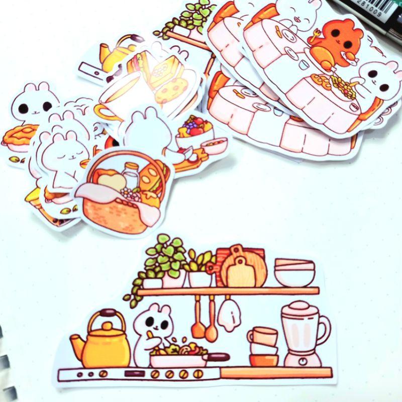 

38 pcs Sticker Journal / Sticker Planner / Sticker Aesthetic [Cooking in the Kitchen] Daily Life