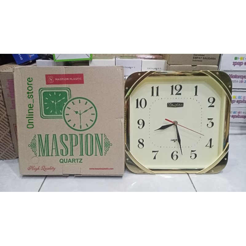 Jam dinding segi empat maspion 123