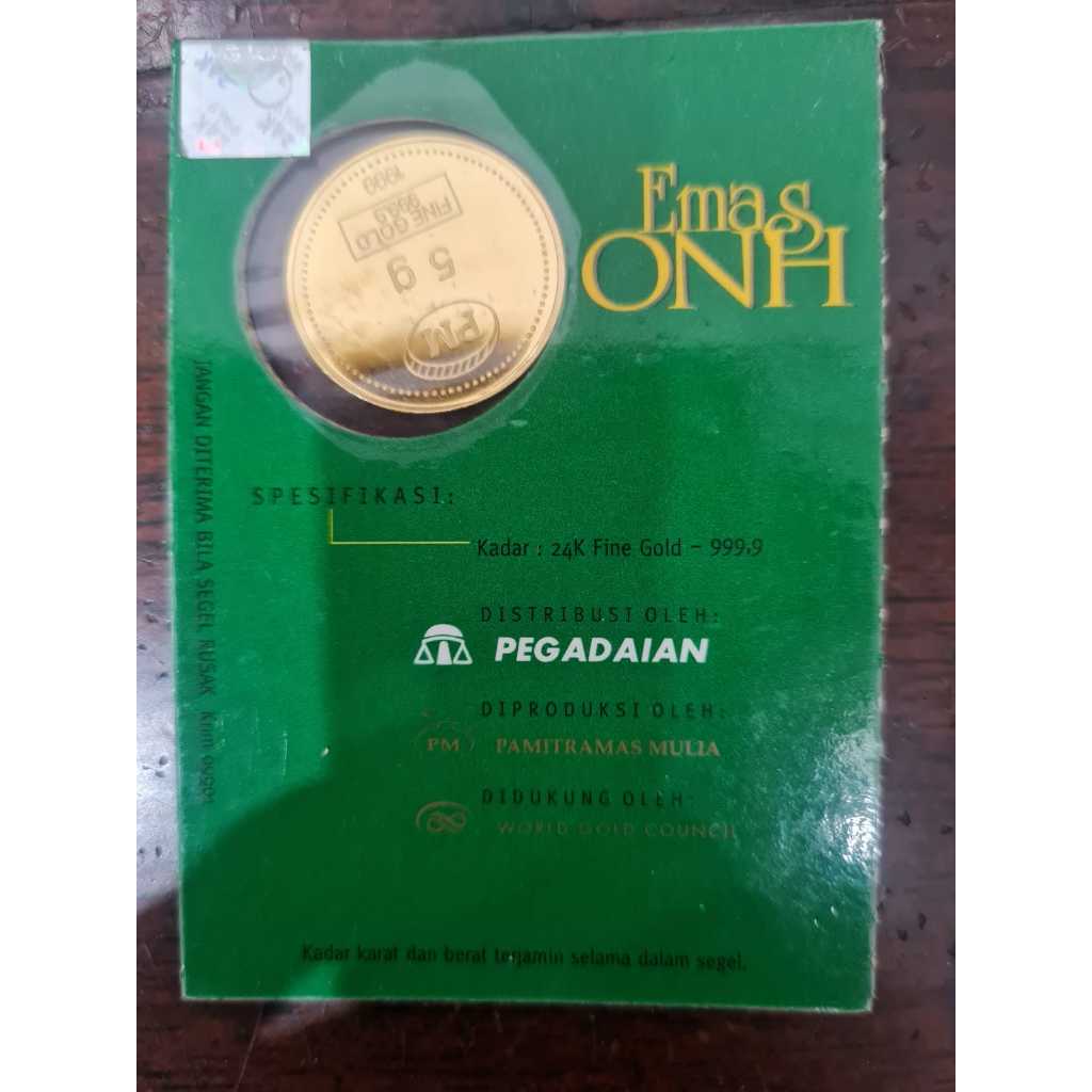 5 GRAM EMAS ONH HIJAU PM PEGADAIAN WORLD GOLD  COUNCIL PAMITRAMAS MULIA 24K 999.9%