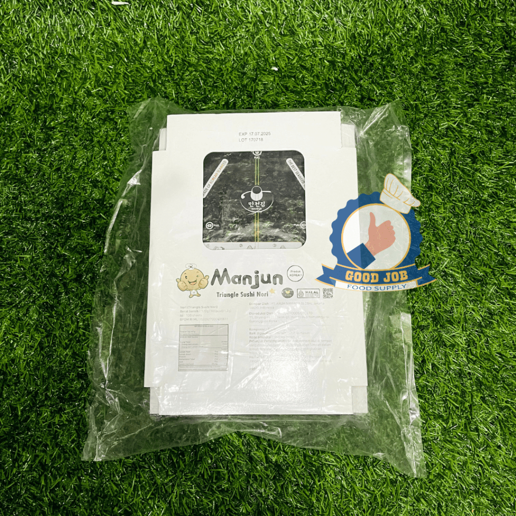 

MANJUN Onigiri Wrapper 100 Lembar Halal │ Lembar Rumput Laut Import untuk Nasi Kepal Onigirii...