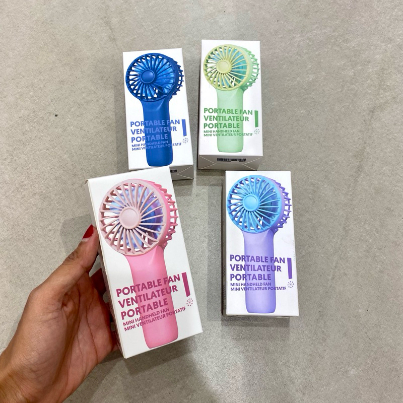 Contrast color series handheld fan / kipas genggam mini miniso / kipas portable miniso