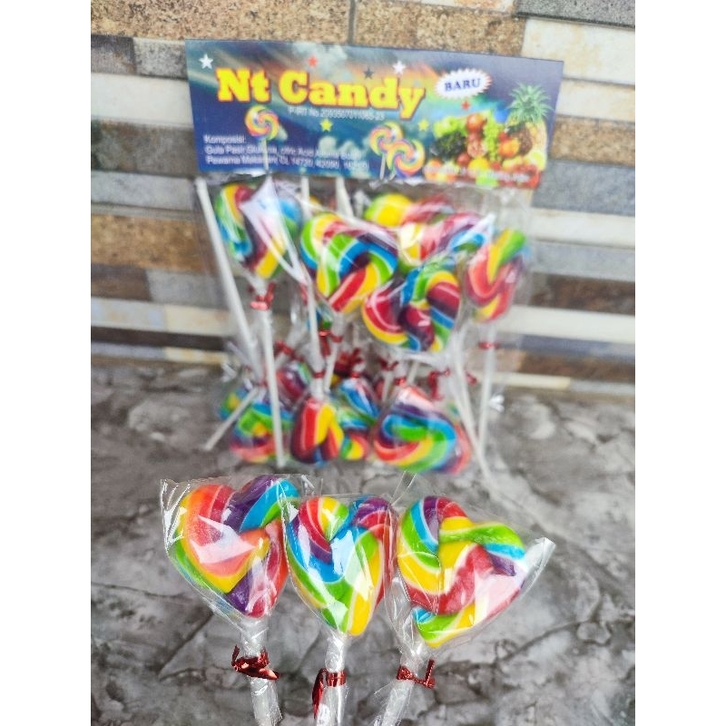 

permen lollipop ukuran 3 cm bentuk love