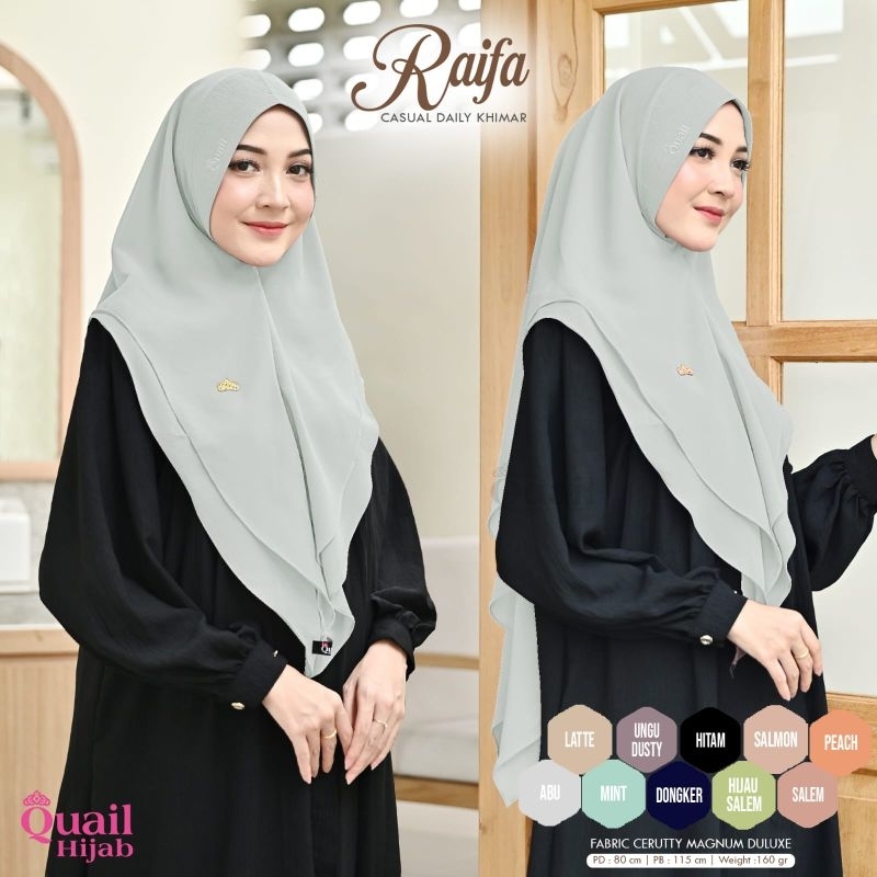Khimar Raifa by Quail Hijab | Hijab 2 Layer | Hijab Ceruty