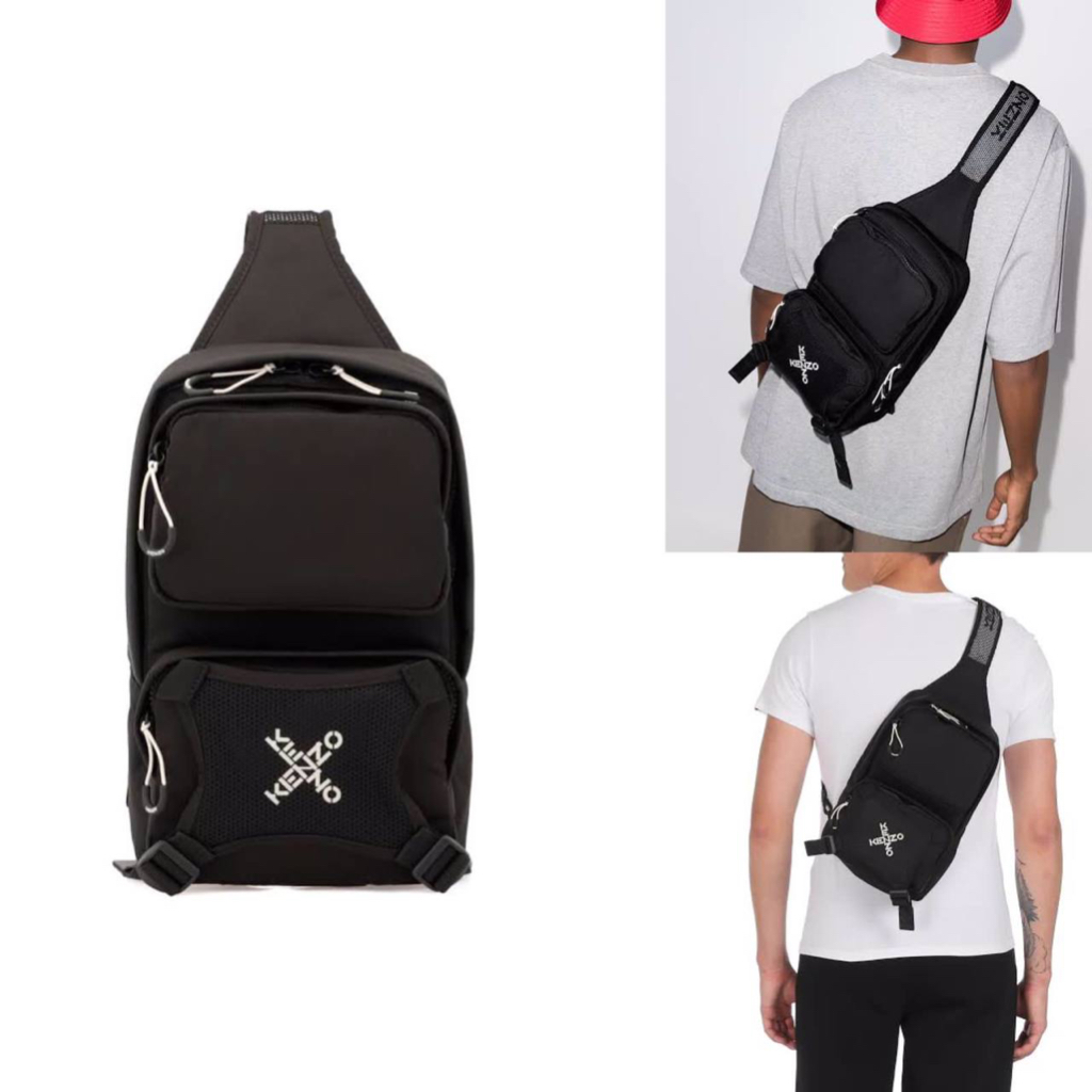 KENZO ONE SHOULDER SLING BAG CROSS LOGO ORIGINAL