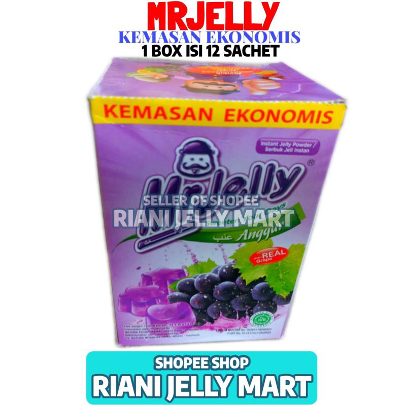 

Mr Jelly Agar Agar Rasa Anggur 10 Gram 1 Box Isi 12 Sachet