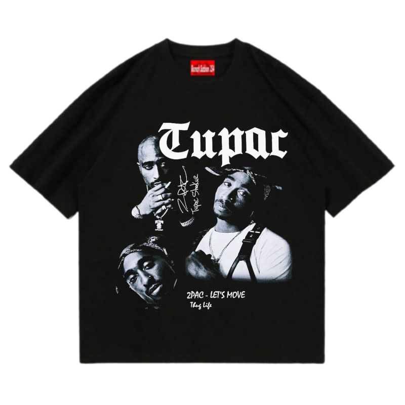 Kaos Baju TUPAC  t-shirt rap tee - ALL EYEZ ON ME / kaus hitam oversize lokal vintage legend hip hop