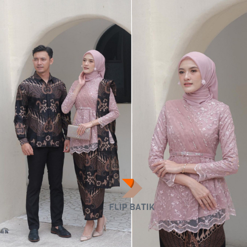 Kebaya Wisuda Zavina Couple Modern Set Tunik Lamaran Tunangan Batik Baju Kondangan Terbaru | Kebaya 