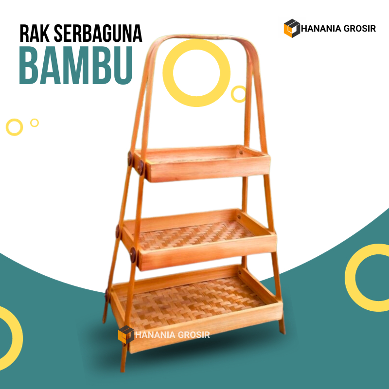RAK BAWANG BAMBU KOTAK RAK DAPUR RAK SERBAGUNA RAK ANYAMAN BAMBU