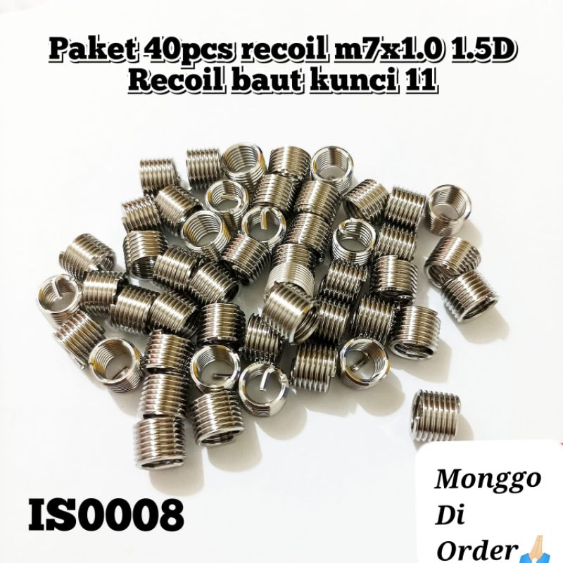 Paket 40pcs recoil m7x1.0 1.5D recoil baut kunci 11 recoil baut 11 recoil drat 11no produk:is0008Pak