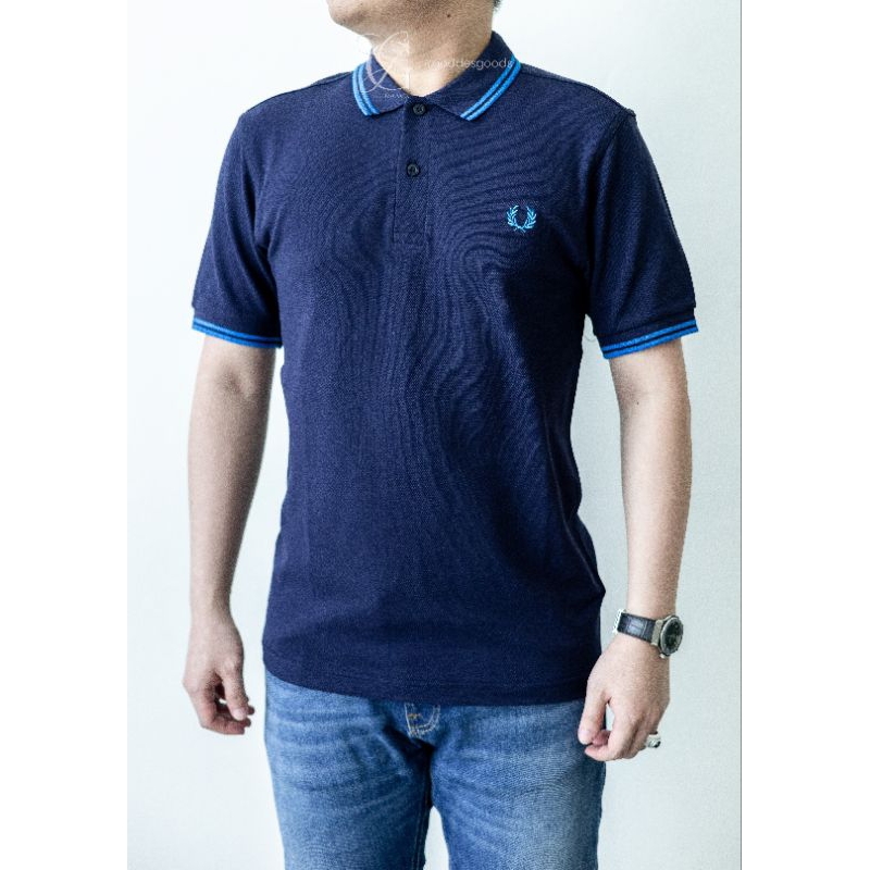 Fred Perry Twin Tipped Polo Shirt (NAVY)