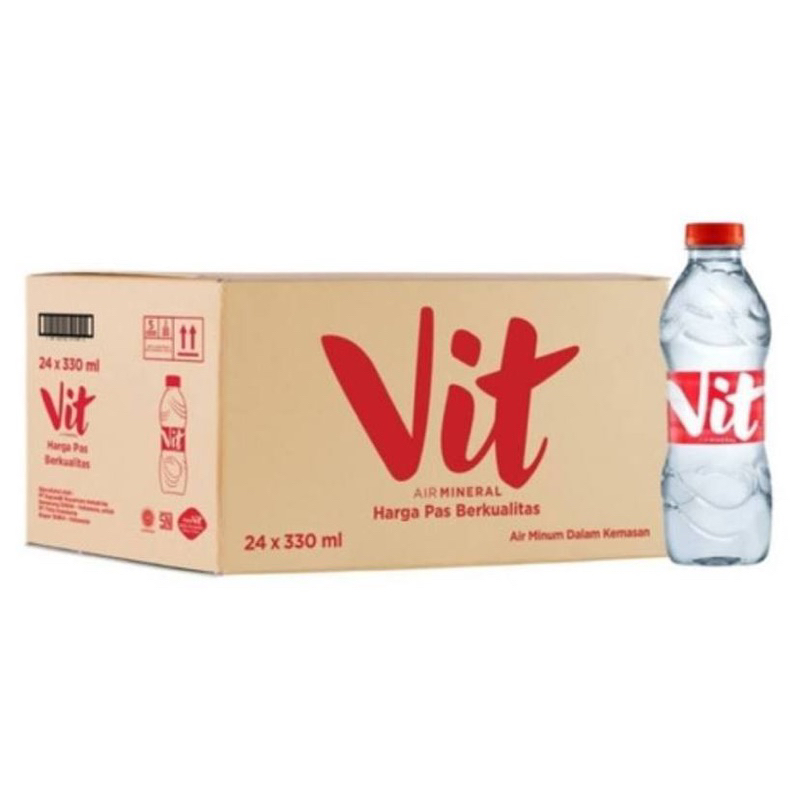 

(KHUSUS GOJEK & GRAB) Air Mineral VIT Air Minum 1 Dus 24 Botol @330ml