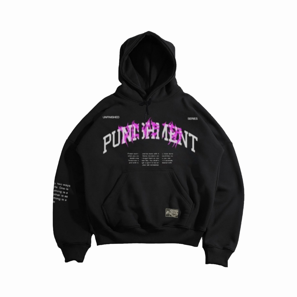 Earllab Sweater Hoodie Punishment Oversize  Cutting Unfinished Pria dan Wanita Her Left
