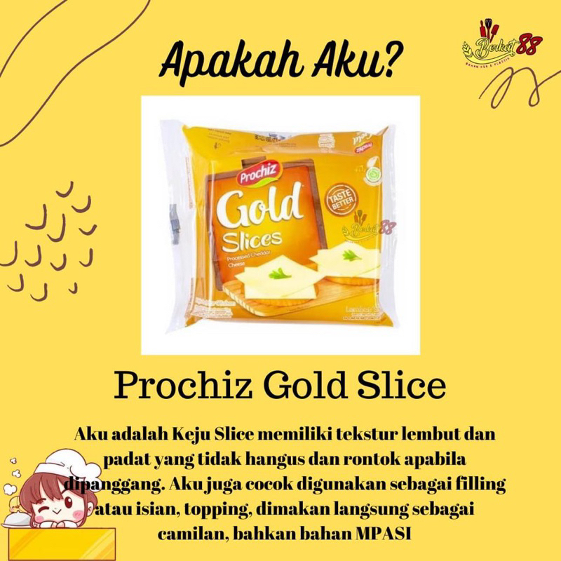 

Prochiz Gold Slices 12s Keju Cheddar Lembar 156 GR