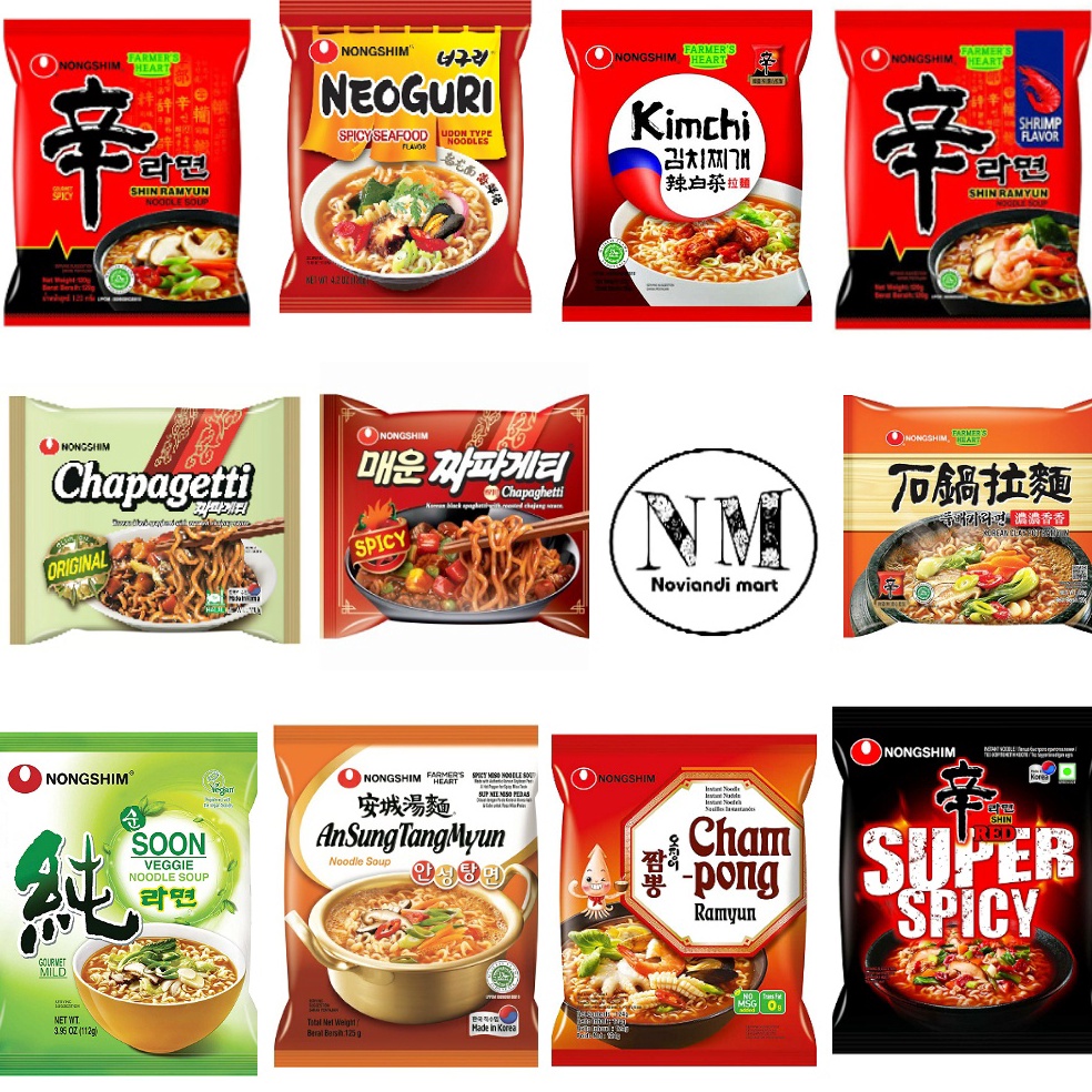 

New event Nongshim Mie Ramen Ramyun 12gram HALAL Neoguri Kimchi Claypot Shrimp Spicy Mushroom12gr12