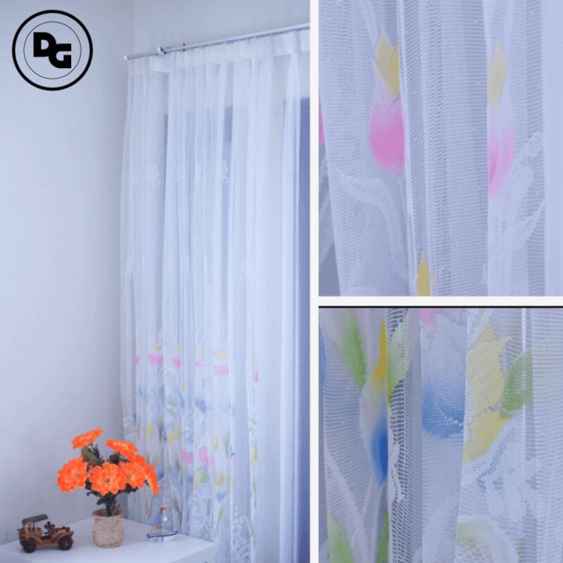 Vitrase Gorden Daleman/ tirai lapisan daleman selambu gorden siang matahari warna plisket