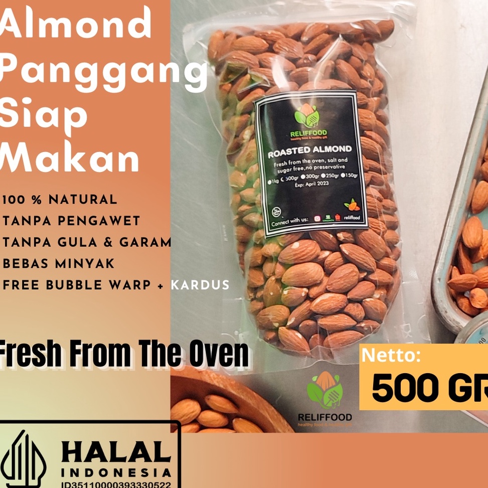 

Ready ROASTED ALMOND 5 GRAM KACANG ALMOND PANGGANG KUPAS I58