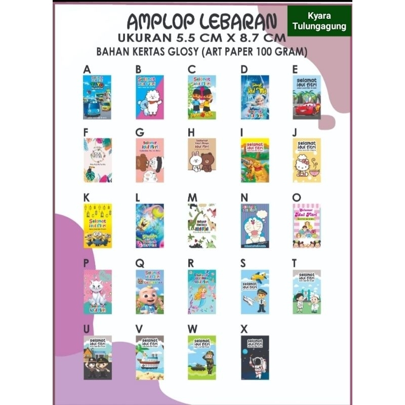 

(ECER 10pcs)AMPLOP LEBARAN MURAH (KARAKTER LUCU) siap pakai