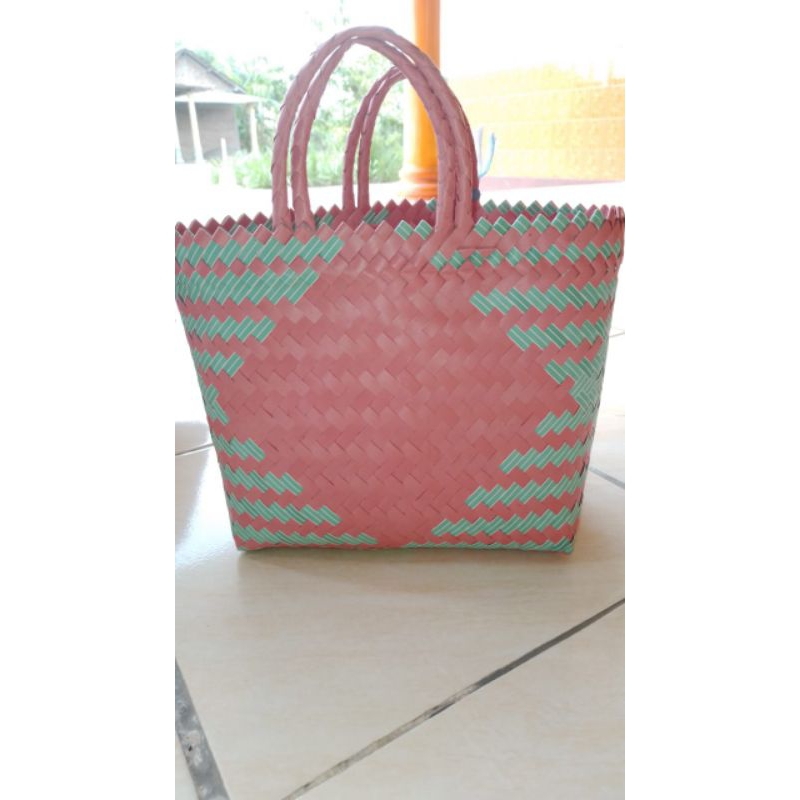 (M) TAS ANYAMAN TANGGUNG KOMBINASI. READY STOK SIAP KIRIM T