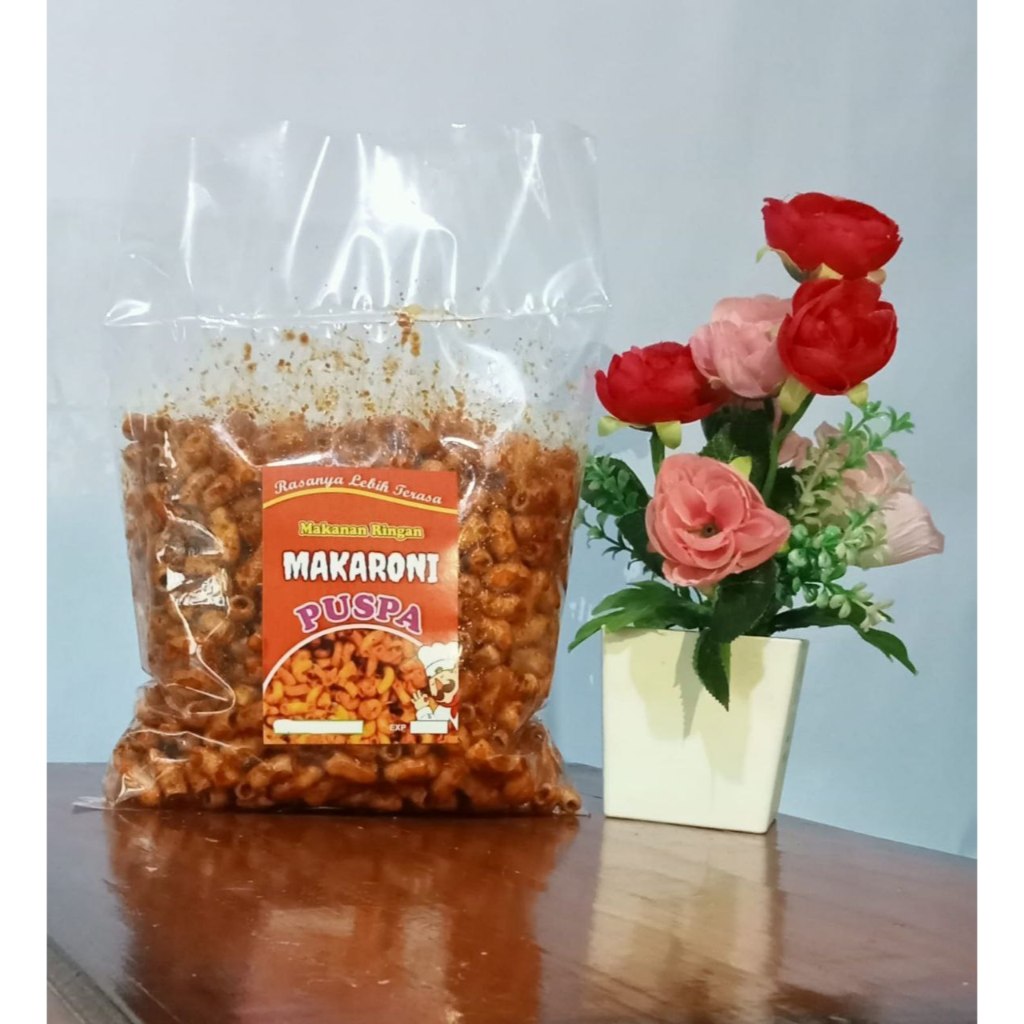 

Puspa snack cemilan ringan viral Makaroni Bantet Ekstra Pedas 500 Gram