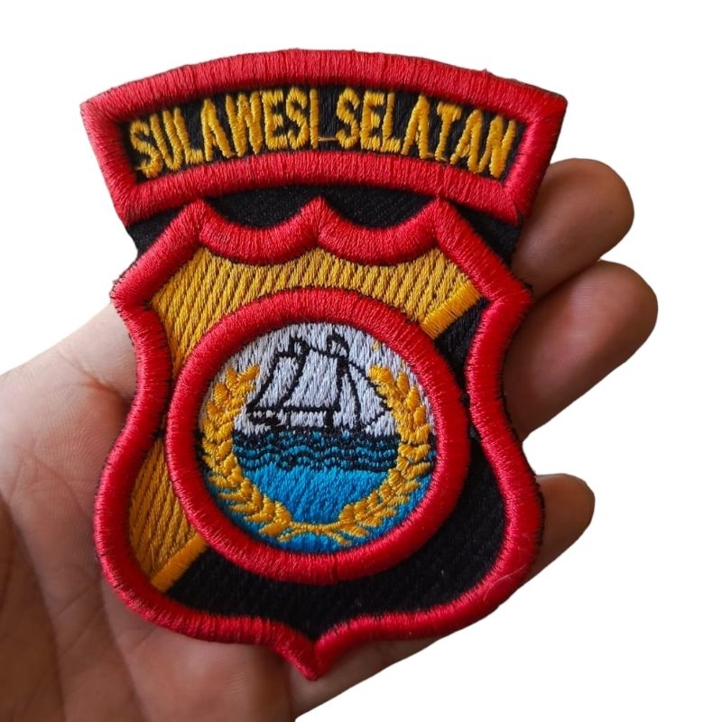 Bordir logo polda sulsel timbul bisa request