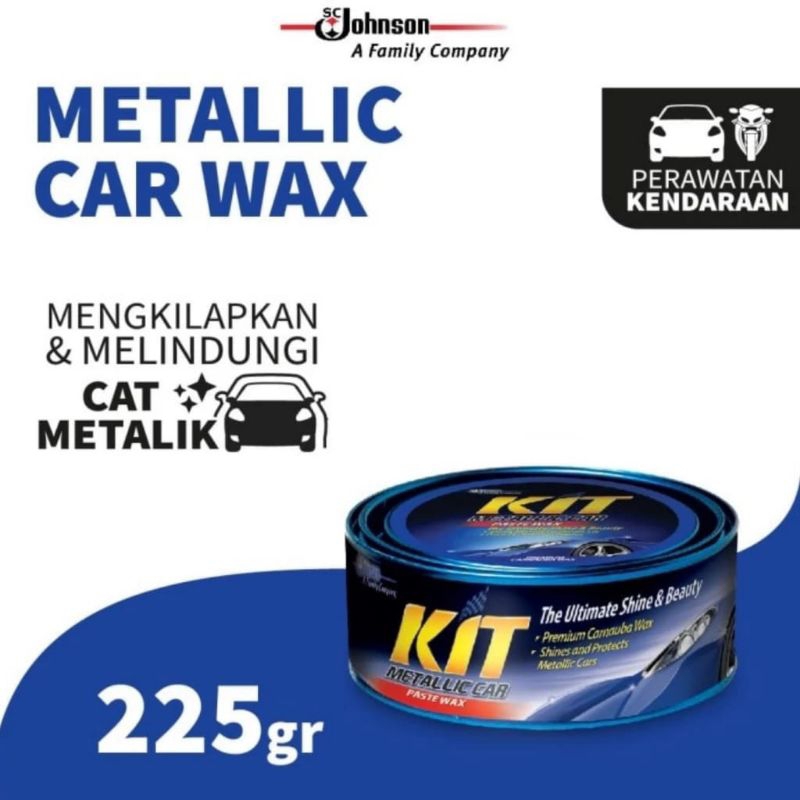KIT Kaleng Biru Metallic Car Wax Paste Wax 225gr