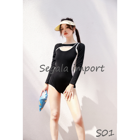 Swimsuit import wanita / baju renang wanita sexy / bikini onepiece slimming / baju surfing / swimsui