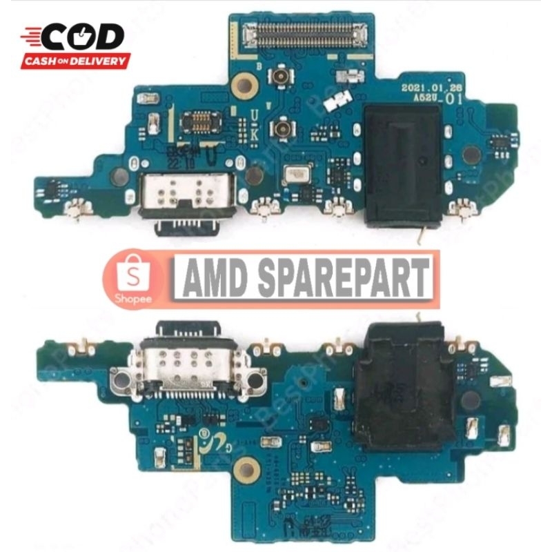 Konektor Charger Samsung A52 A525 iC Smart Fast Charging Original 100% Full iC Pcb Board Mic Papan C