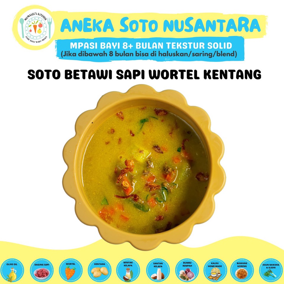 

GHVH7814 TERBARU SOTO BETAWI SAPI WORTEL KENTANG SANTAN CATERING MAKANAN BAYI MPASI FROZEN BEKUPENAMBAH BERAT BADAN ANAK