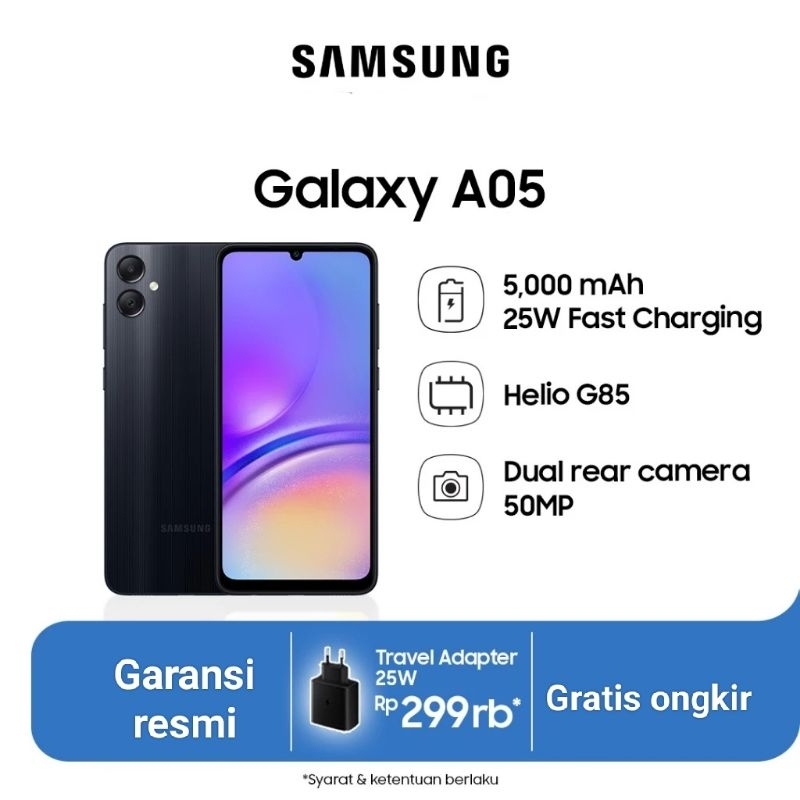 Samsung Galaxy A05 4/64gb  [ A05 4/128GB ] [ galaxy A05 ram ram 6gb Rom 128Gb ] garansi resmi sein