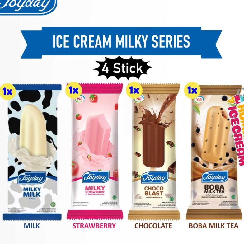 

JRLD1429 TEBUS MURAH Es Krim Milky Series 4pcs Joyday